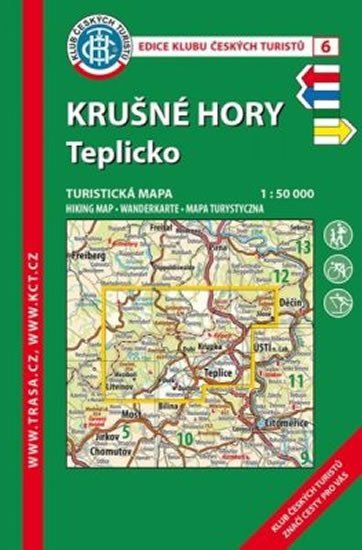Levně Krušné hory-Teplicko /KČT 6 1:50T Turistická mapa