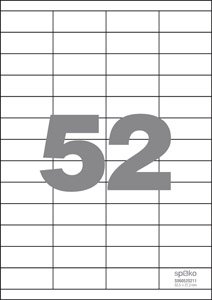 Levně Spoko samolepicí etikety, 52,5 x 21,2 mm, papír/A4, bílé