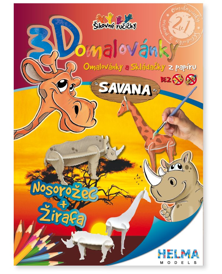 3D omalovánky Savana