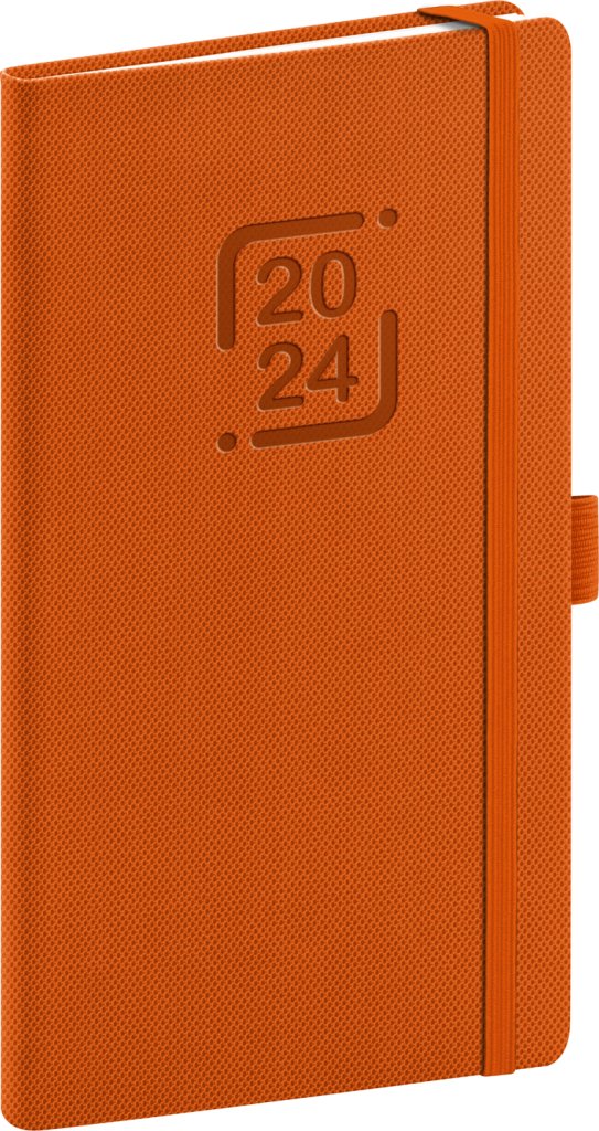 Levně Diář 2024: Catanella - oranžový, kapesní, 9 × 15,5 cm