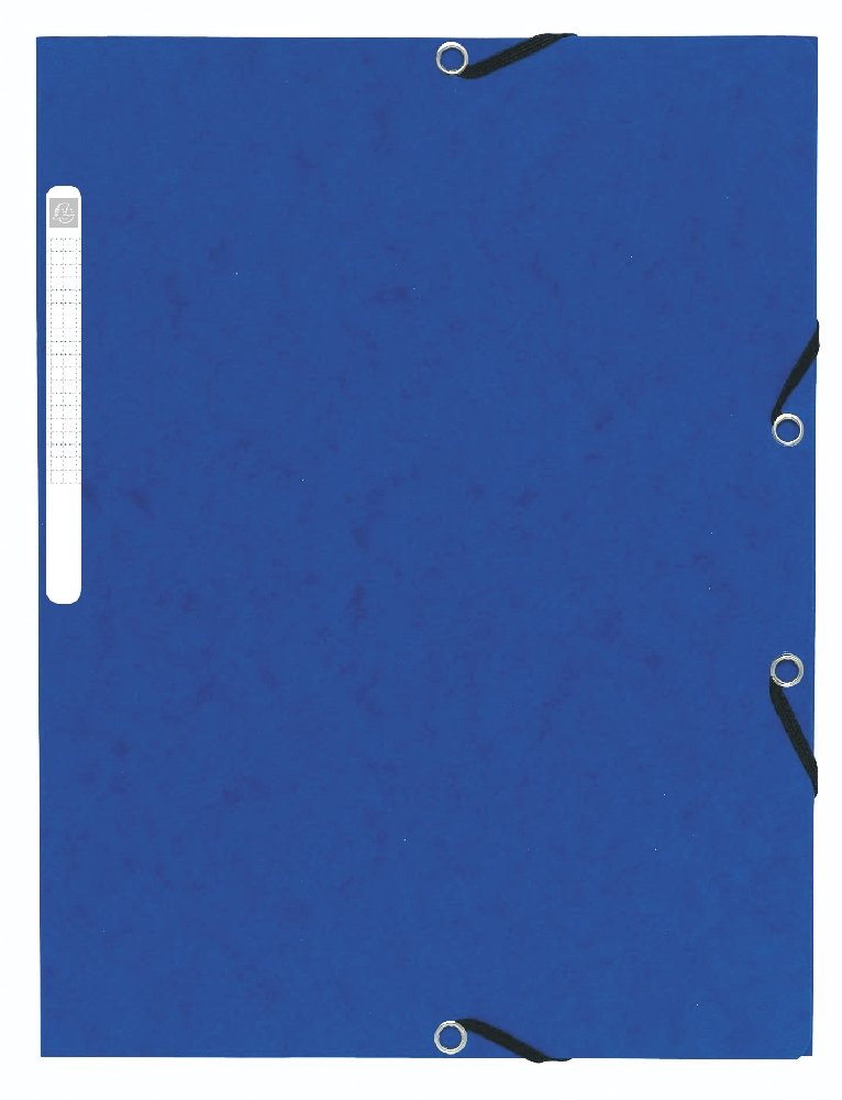 Levně Exacompta spisové desky s gumičkou a štítkem, A4 maxi, prešpán, modré - 10ks