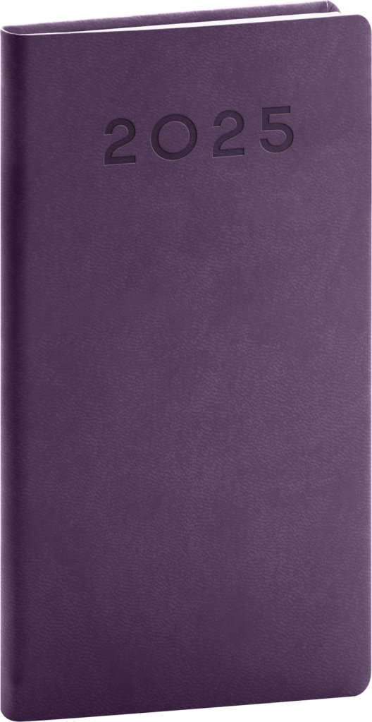 Diář 2025: Aprint Neo - fialový, kapesní, 9 × 15,5 cm