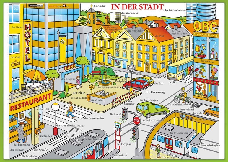 Levně In der Stadt / Ve městě - Naučná karta