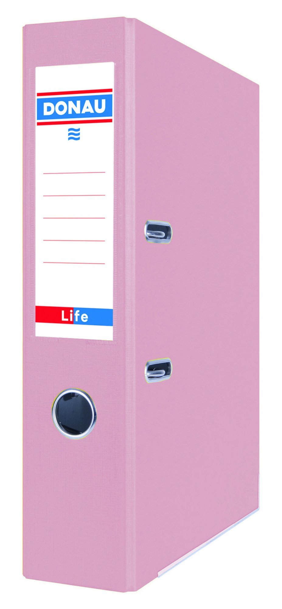 Levně DONAU pákový pořadač LIFE, A4/75 mm, karton, pastelově růžový