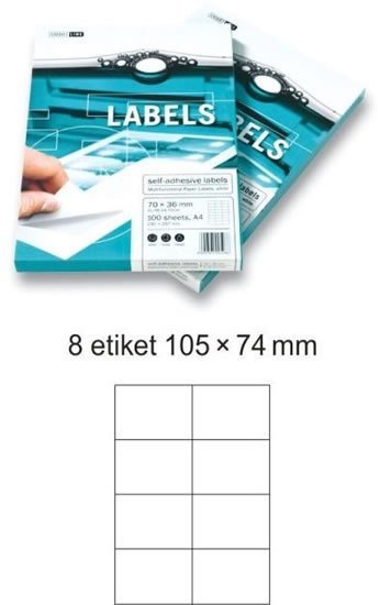 Levně Etikety EUROLABELS - 8 etiket na A4 (100 ks), 140g