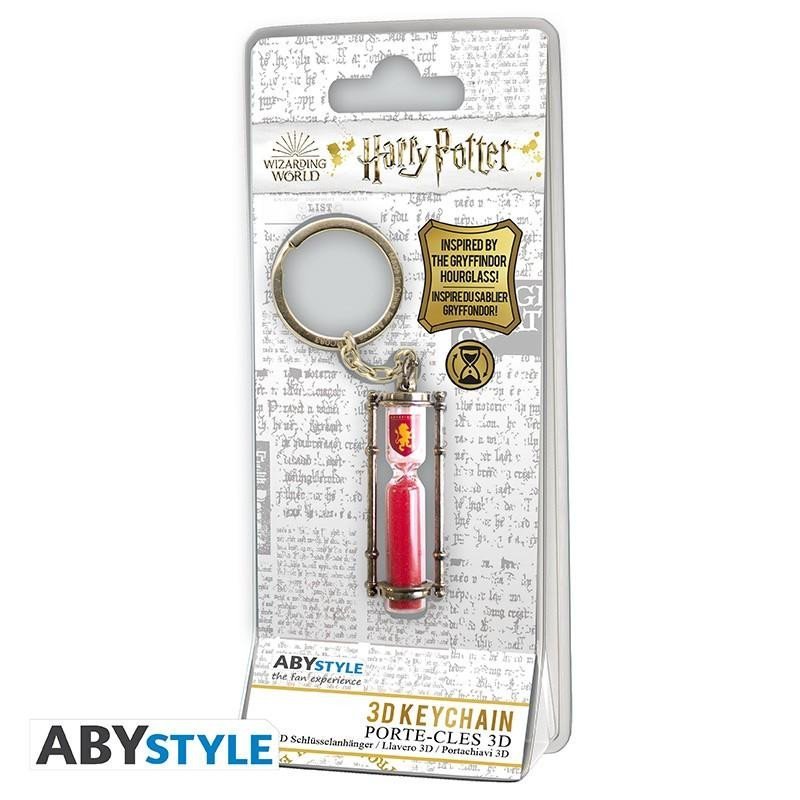 Levně Harry Potter 3D kovová klíčenka - Přesýpací hodiny Nebelvír