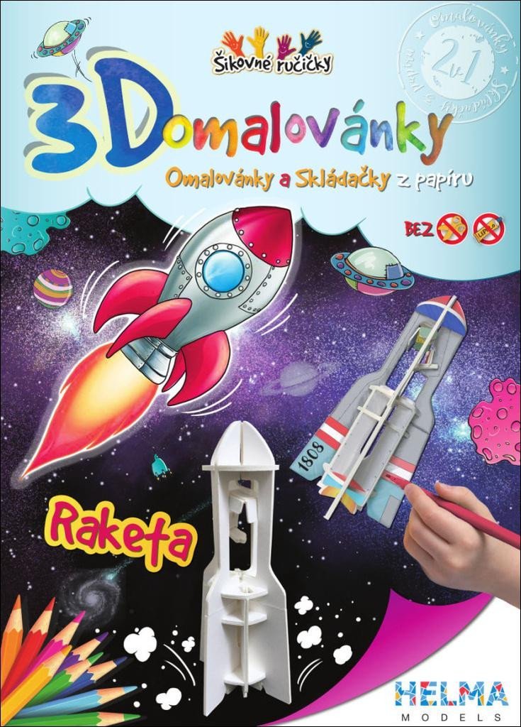 Levně 3D omalovánky Raketa