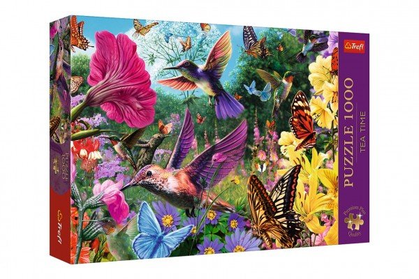 Levně Puzzle Premium Plus - Čajový čas: Zahrada kolibříků 1000 dílků 68,3x48cm v krabici 40x27x6cm