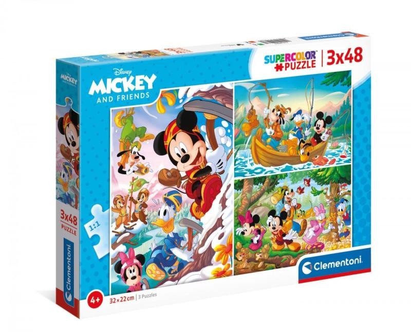 Levně Clementoni Puzzle - Mickey a přátelé 3 x 48 dílků - Clementoni
