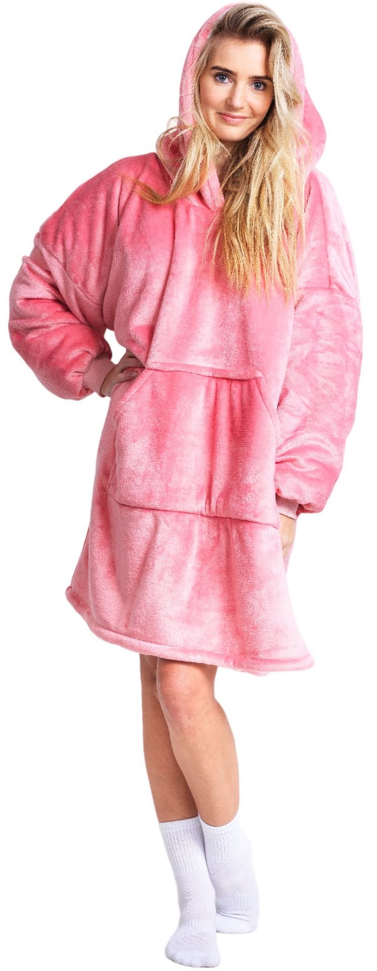 Cozy Noxxiez mikinová deka pro teenagery a dospělé - Růžová