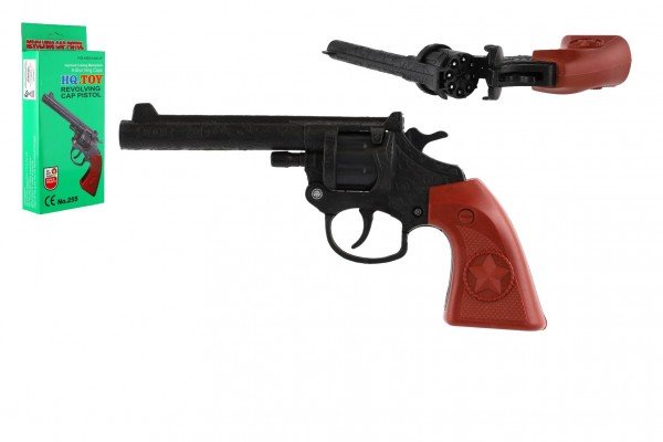 Levně Revolver/pistole na kapsle 8 ran plast 20cm v krabičce 11,5x23x3,5cm