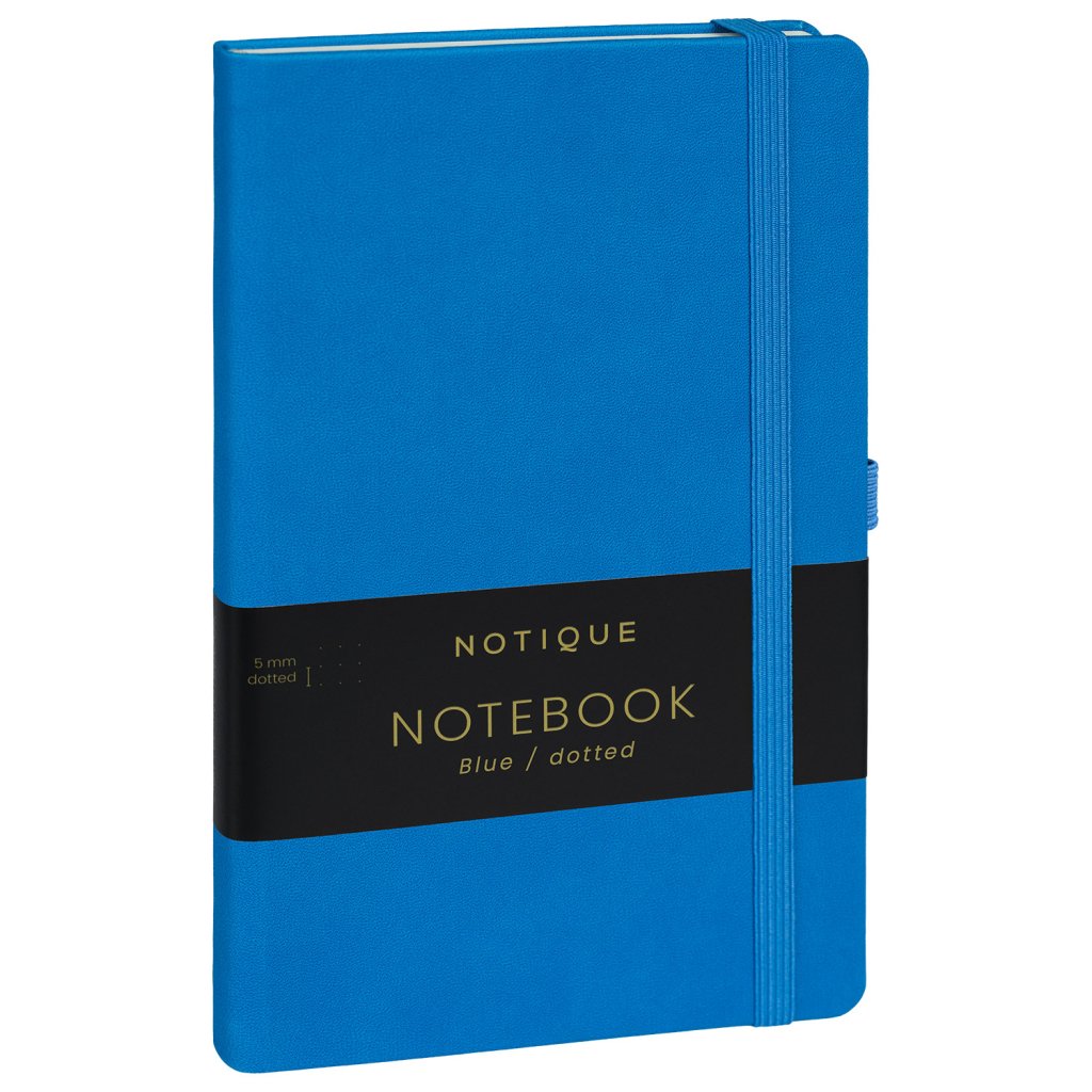 Levně Notes Modrý, tečkovaný, 13 × 21 cm