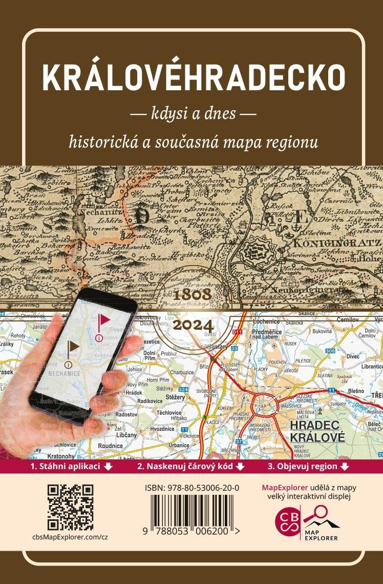 Levně Královéhradecko kdysi a dnes - historická a současná mapa regionu