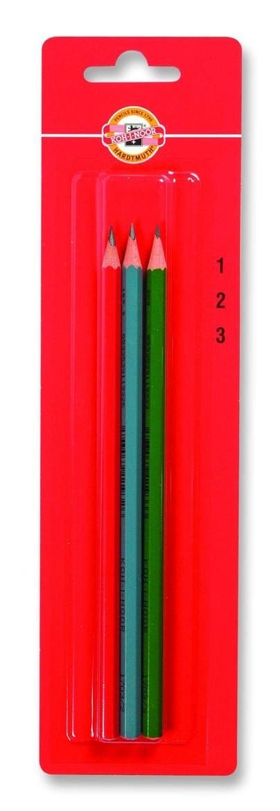 Levně Koh-i-noor tužka grafitová šestihranná č.1, 2, 3 set 3 ks