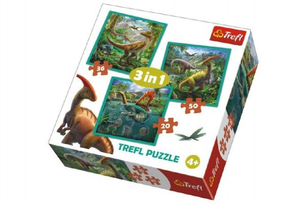 Levně Trefl Puzzle Neobyčejný svět dinosaurů 3v1 (20,36,50 dílků)