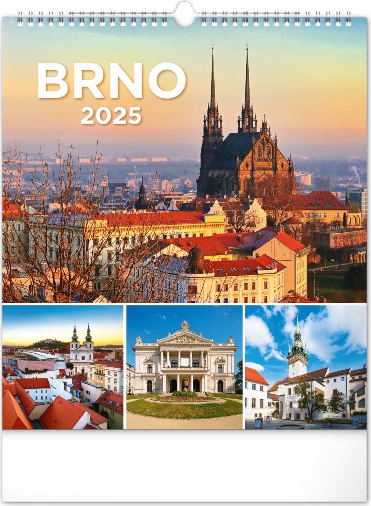 Levně Kalendář 2025 nástěnný: Brno, 30 × 34 cm