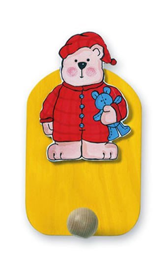 Levně BINO Věšák medvěd v pyžamu - 1 háček