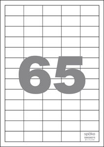 Levně Spoko samolepicí etikety, 38 x 21,2 mm, papír/A4, bílé