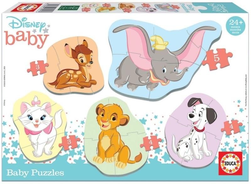 Levně Puzzle baby Disney zvířata 2 5v1 (3-5 dílků)