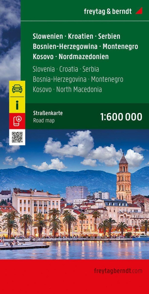 Levně Slovinsko - Chorvatsko - Srbsko - Bosna a Hercegovina - Černá Hora - Kosovo - Severní Makedonie 1:160.000 / automapa
