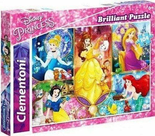 Levně Clementoni Puzzle Briliant - Princezny 104 dílků