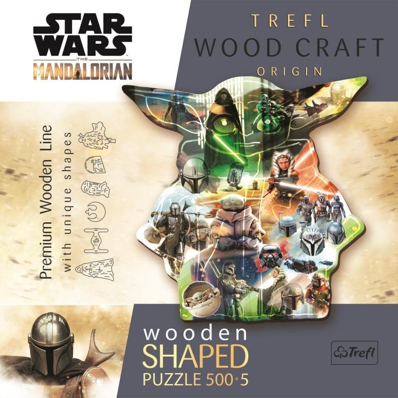 Levně Trefl Wood Craft Origin Puzzle The Mandalorian: Záhadný Grogu 505 dílků