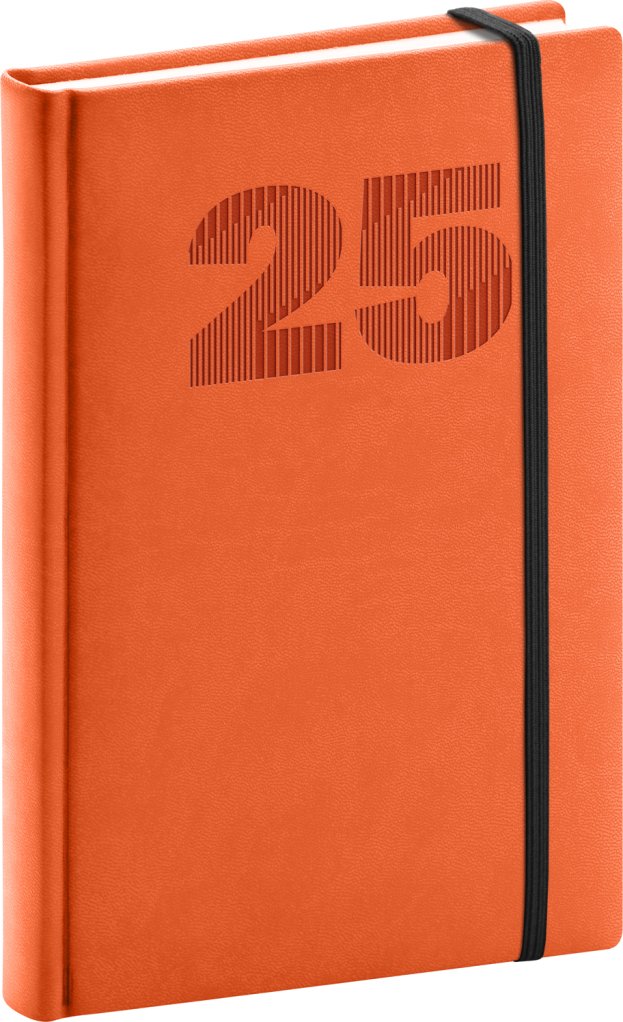 Levně NOTIQUE Denní diář Vivella Top 2025, oranžový, 15 x 21 cm