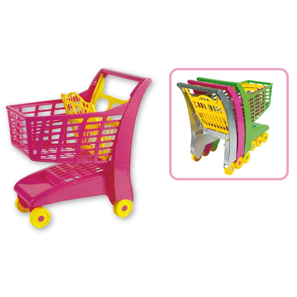 Levně Androni Nákupní vozík se sedátkem - růžový