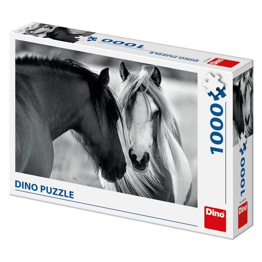 Levně Koně - černobílí: puzzle 1000 dílků - Dino