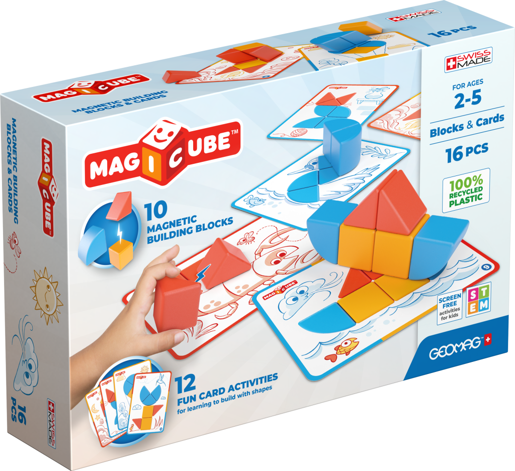 Levně Geomag Magicube Blocks&amp;Cards 16 dílků (magnetická stavebnice) - Geomag