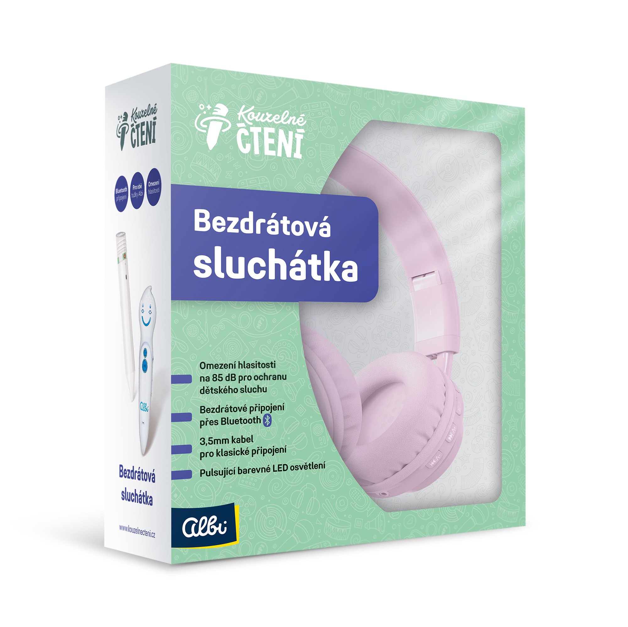 Levně KČ - Bezdrátová sluchátka (růžová) - Albi