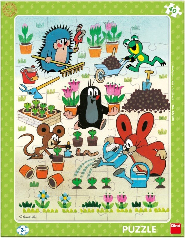Deskové puzzle Krtek zahradník 40 dílků - Dino
