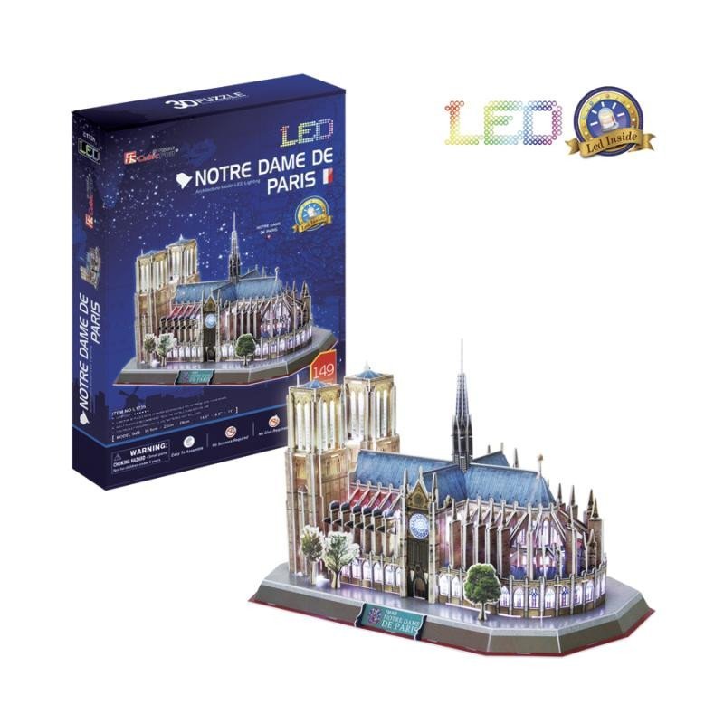 Levně Puzzle 3D Notre Dame de Paris led/149 dílků - Sparkys