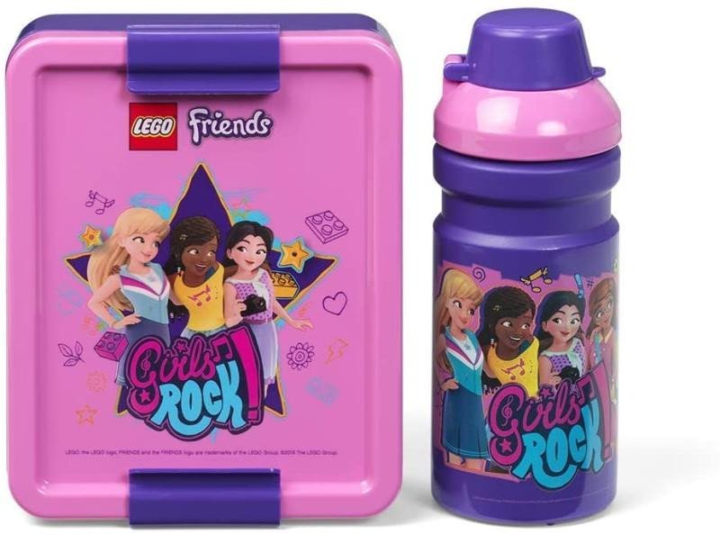 Levně Svačinový set LEGO Friends Girls Rock (láhev a box) - fialová