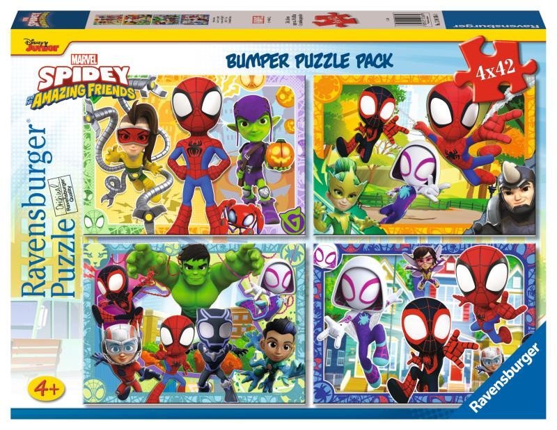 Levně Puzzle Spidey a jeho úžasní přátelé 4x42 dílků