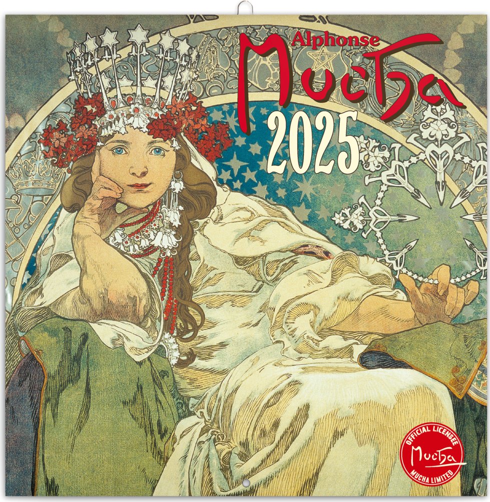 Levně Kalendář 2025 poznámkový: Alfons Mucha, 30 × 30 cm