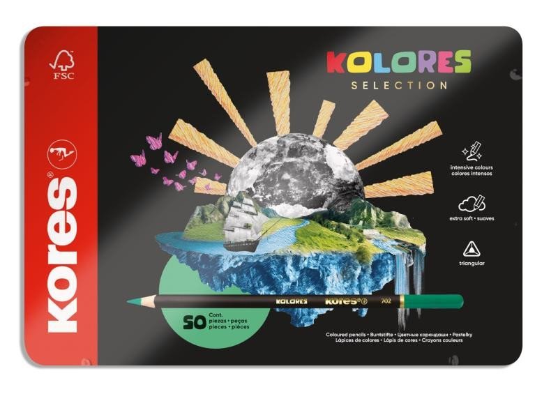 Kores Trojhranné pastelky Kolores Selection - 50 barev