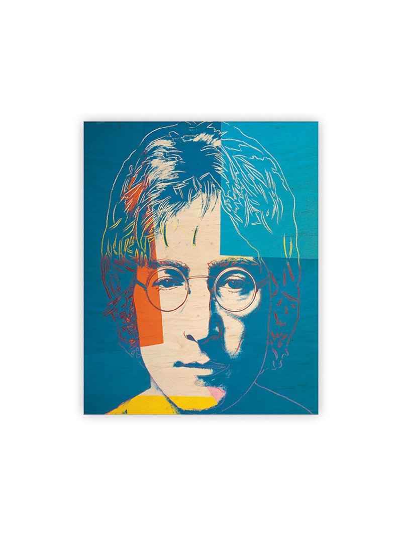 Levně Obraz dřevěný: John Lenon, 450x520