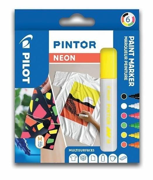 Levně PILOT Pintor Medium Sada akrylových popisovačů 1,5-2,2mm - Neon 6 ks