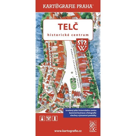 Levně Telč - Historické centrum/Kreslený plán města