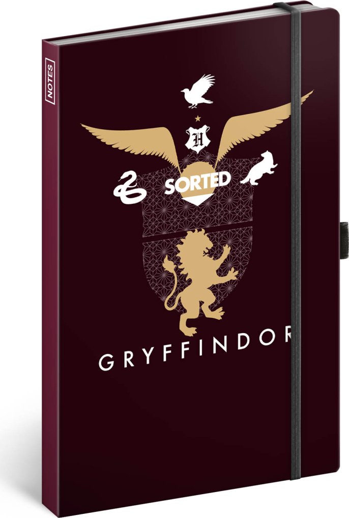 Notes Harry Potter - Gryffindor, linkovaný, 13 × 21 cm