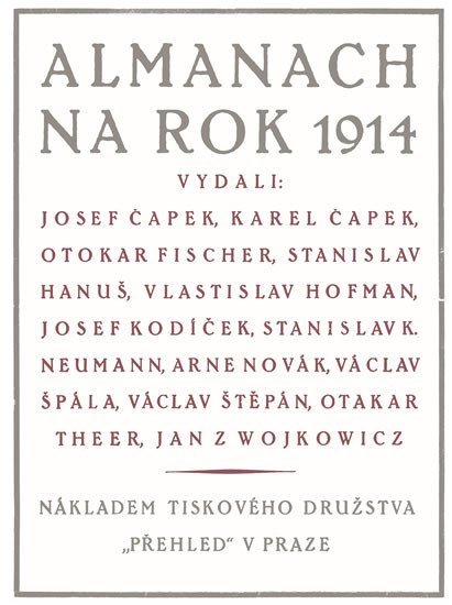 Almanach na rok 1914 - Josef Čapek; Karel Čapek; Otokar Fischer