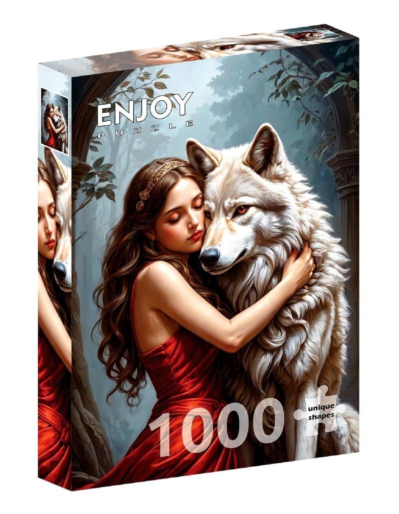 Levně Puzzle Dáma a vlk 1000 dílků