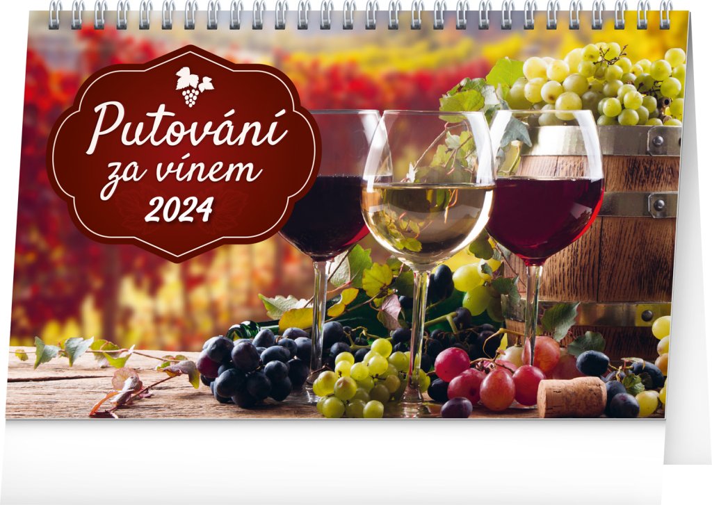 Levně Kalendář 2024 stolní: Putování za vínem, 23,1 × 14,5 cm