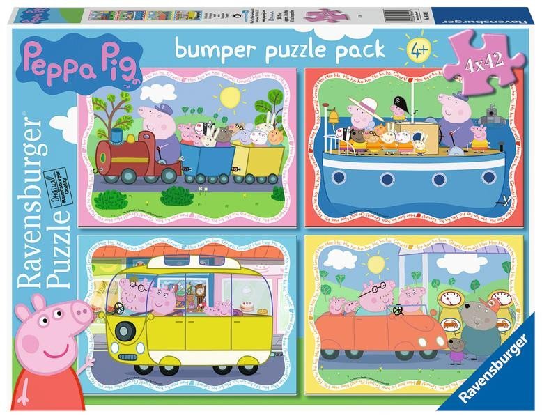 Levně Puzzle Prasátko Peppa 4x42 dílků