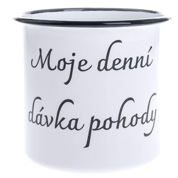 Levně Hrnek smaltový Moje denní dávka pohody 1000 ml