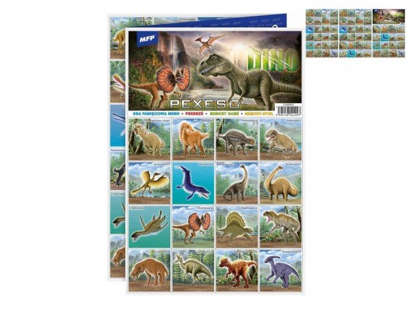 Levně Pexeso papírové Dinosauři společenská hra 32 obrázkových dvojic 21x30cm
