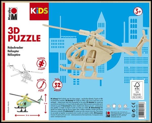 Levně Marabu KiDS 3D Puzzle - Helicopter