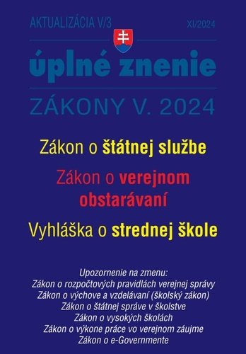 Levně Aktualizácia V/3 2024 – štátna služba, informačné technológie verejnej správy