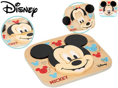Levně Mickey Mouse puzzle dřevěné 6dílků